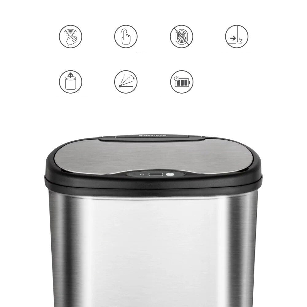 NINESTARS Automatic Touchless Infrared Motion Sensor Trash Can